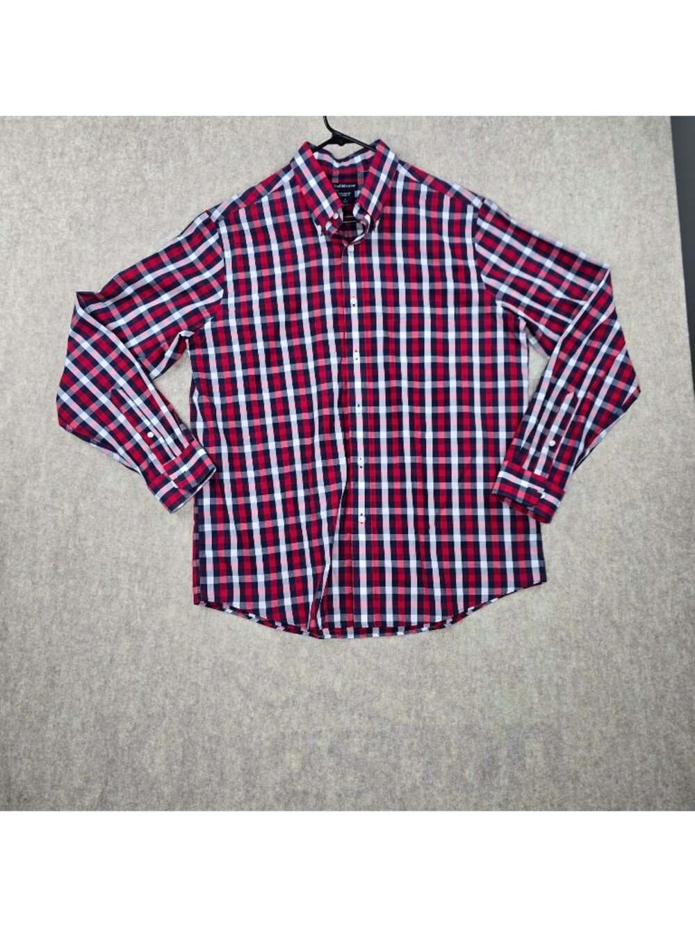 Croft & Barrow Men's Button-Down Plaid Shirt Red/Blue Size L Classic Fit